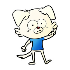 nervous dog in t shirt