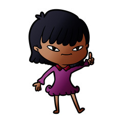 cartoon woman with idea