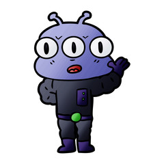 cartoon three eyed alien