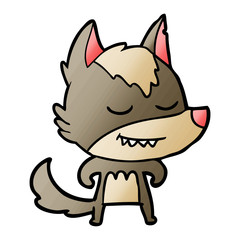 friendly cartoon wolf