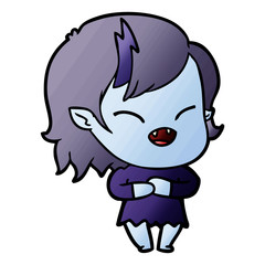 cartoon laughing vampire girl