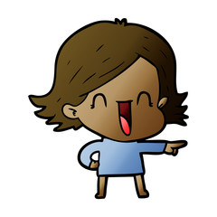 cartoon laughing woman