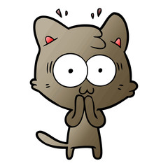 cartoon surprised cat