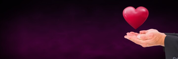 Fototapeta premium open hand and heart