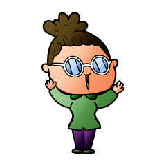 cartoon woman wearing spectacles