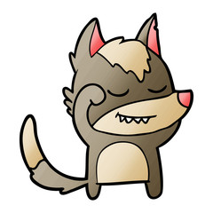 Fototapeta premium tired cartoon wolf