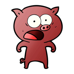 cartoon pig shouting