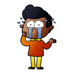 cartoon worried crying man