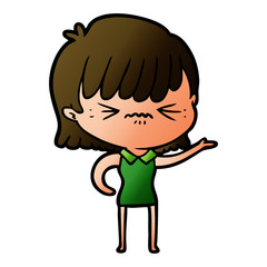 annoyed cartoon girl