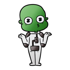 confused weird bald spaceman