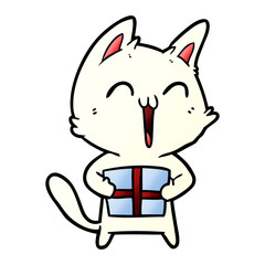 happy cartoon cat