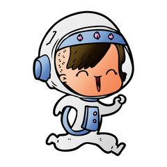 happy cartoon space girl