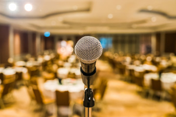Close up of Microphone in meeting room for a seminar