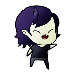cartoon laughing vampire girl