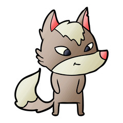 friendly cartoon wolf
