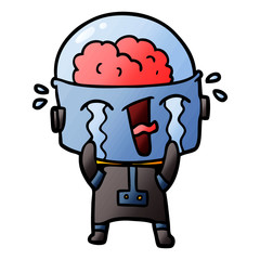 cartoon crying robot