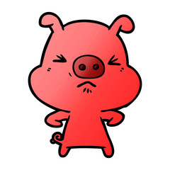 cartoon angry pig