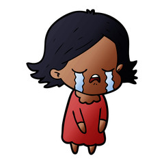 cartoon girl crying