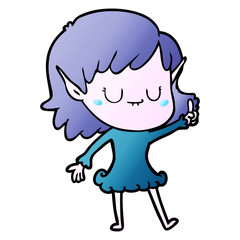 happy cartoon elf girl