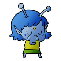 cartoon alien girl