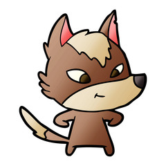 friendly cartoon wolf