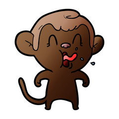 Fototapeta premium crazy cartoon monkey