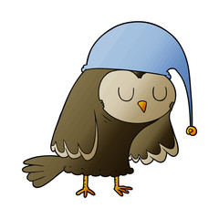 cartoon owl sleeping