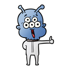 happy cartoon alien