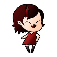 cartoon laughing vampire girl