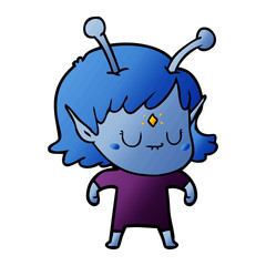 cartoon alien girl