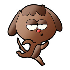 cartoon bored dog running