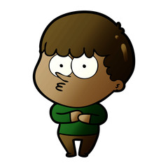 Obraz premium cartoon curious boy