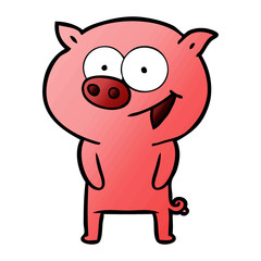 Obraz na płótnie Canvas cheerful pig cartoon