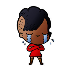 cartoon crying girl