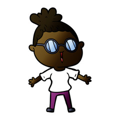 Obraz premium cartoon woman wearing spectacles