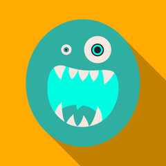 Flat icon with shadow halloween monster
