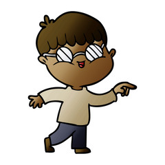cartoon boy wearing spectacles