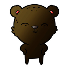 Fototapeta premium happy cartoon bear with hands on hips