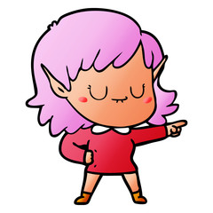 happy cartoon elf girl