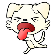 cartoon panting dog