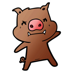 angry cartoon pig