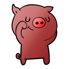 Fototapeta premium happy cartoon pig