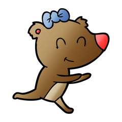 running female bear cartoon