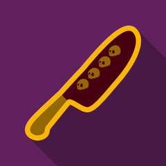 Flat icon with shadow Halloween Knife