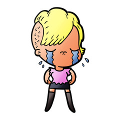 cartoon crying girl