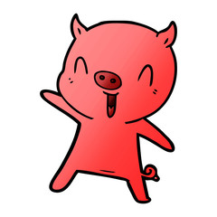cartoon pig dancing