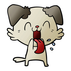 cartoon panting dog