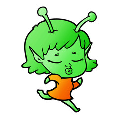 cartoon alien girl