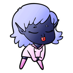 pretty cartoon elf girl