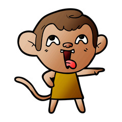 crazy cartoon monkey in dress